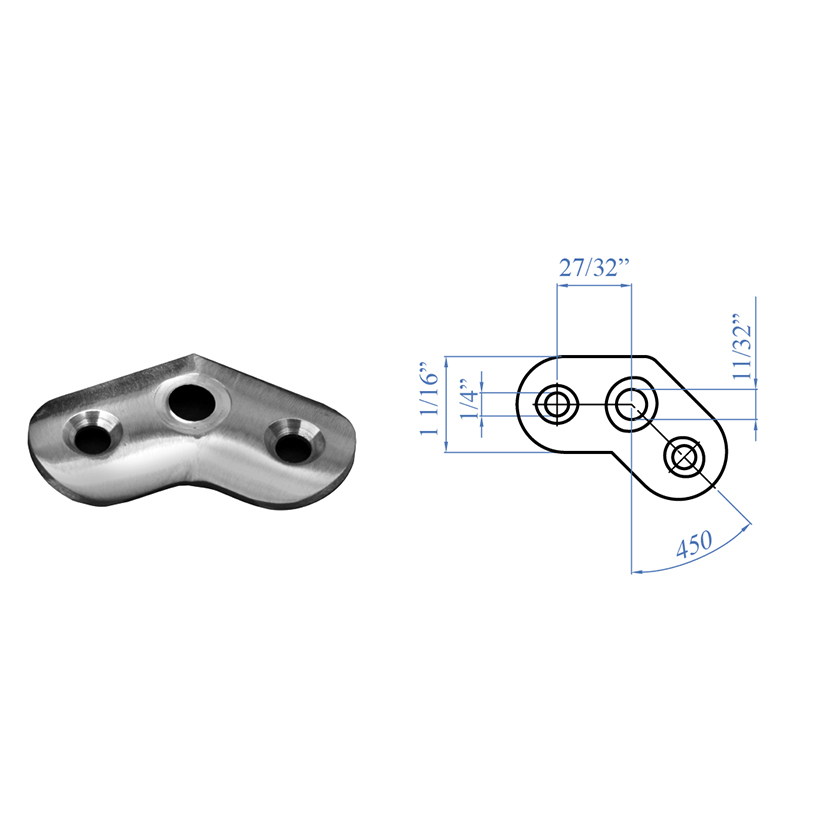 Stainless Steel 45 degree Mounting Plates