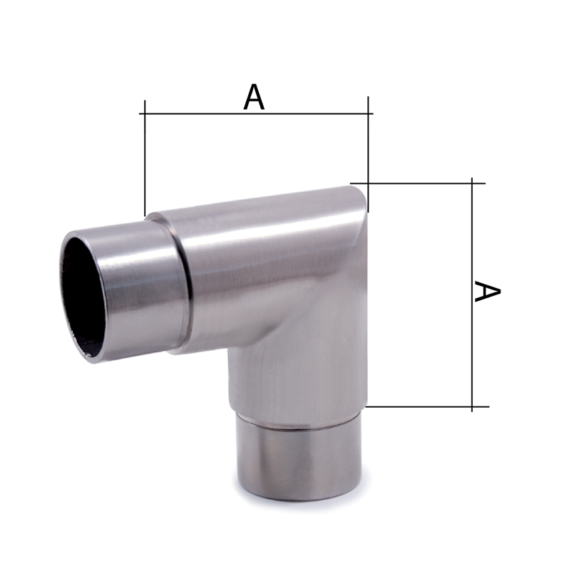 90 degree Elbow for 1-2/3" dia. Tubing, 316 Satin Stainless Steel