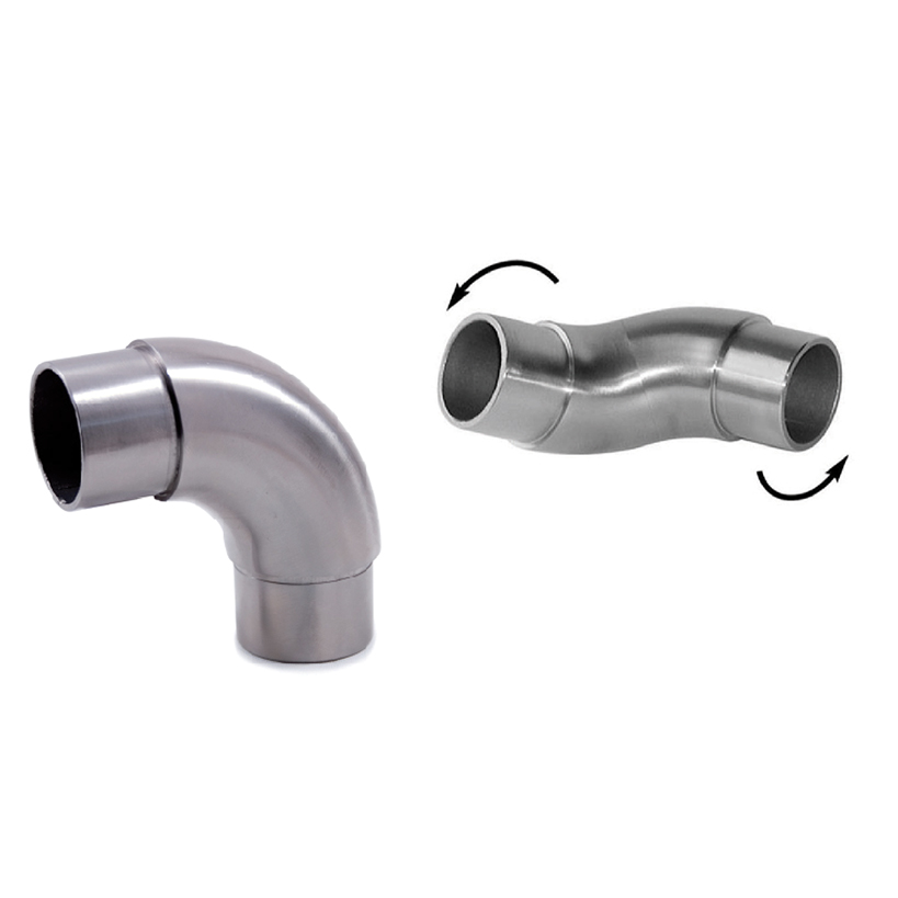 Articulated Elbow for 1-2/3" dia. Tubing, 316 Satin Stainless Steel