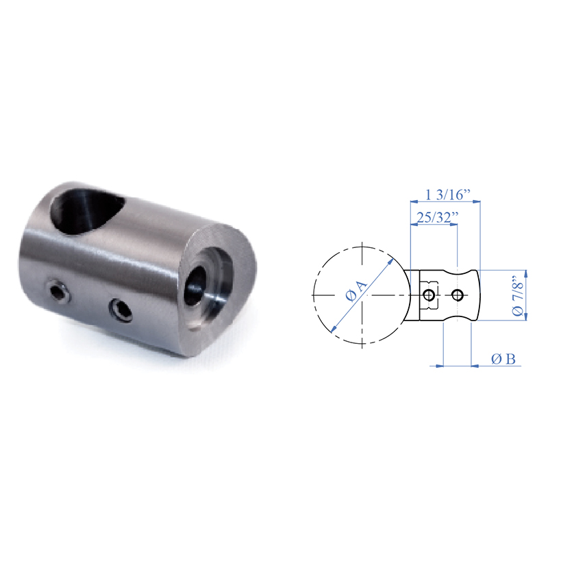 Stainless Steel Bar Holders with 1/2" diameter Hole