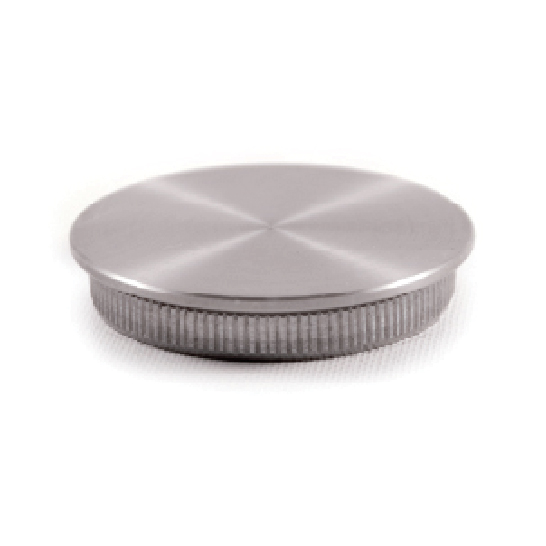 Flat End Cap for 1-2/3" dia. Tubing, 303 Satin Stainless Steel