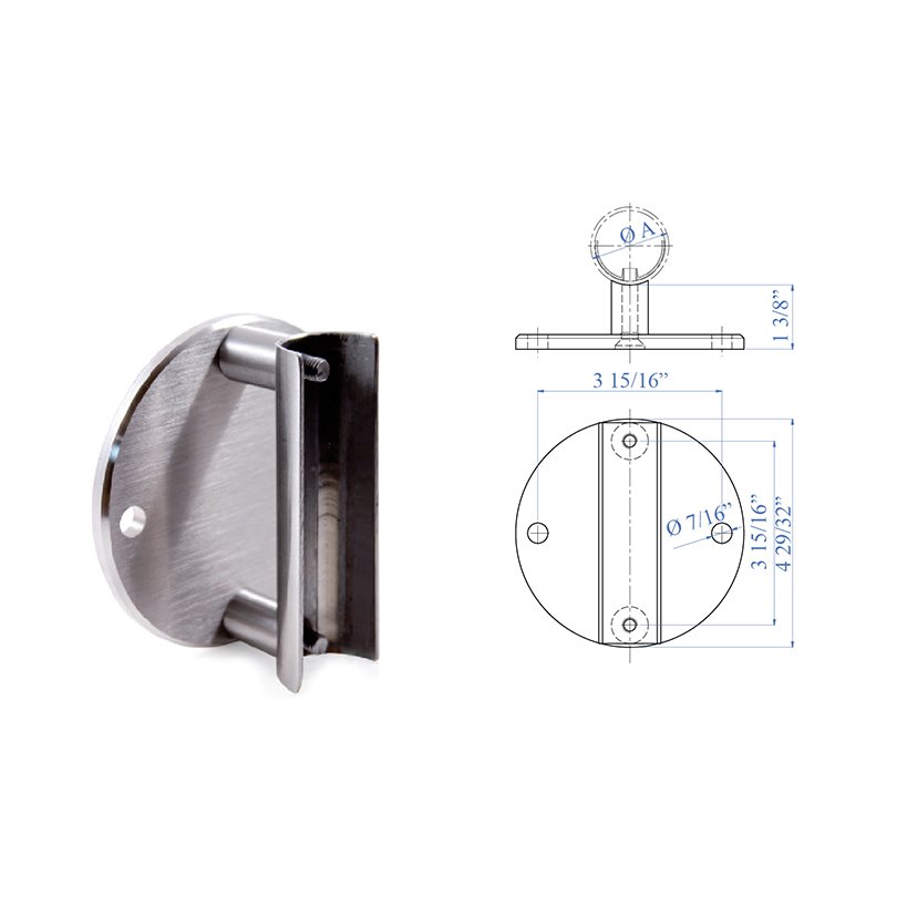 Stainless Steel Lateral Anchorage  4-15/16" diameter x 5/16"