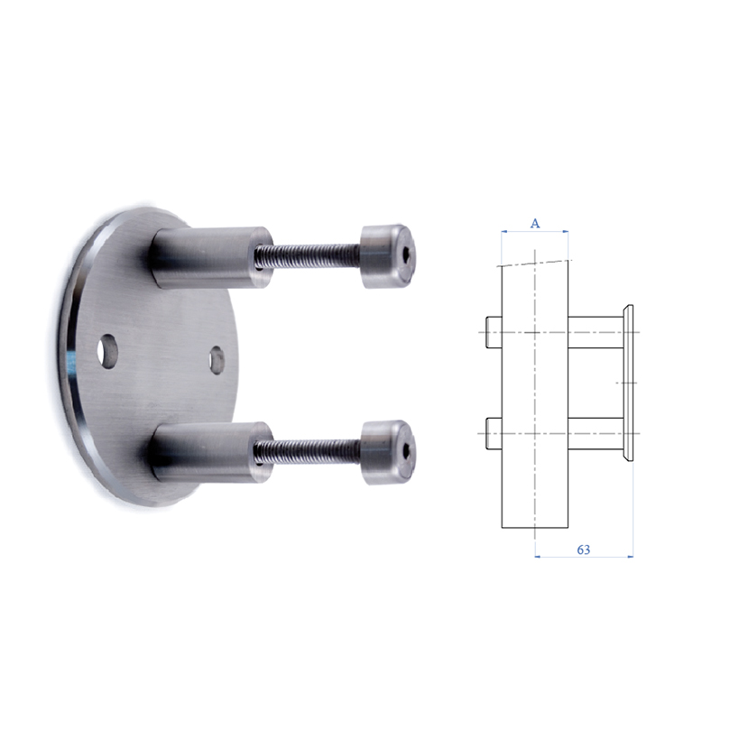 Lateral Anchorage Flange, Flat Faced, 304 Satin Stainless Steel