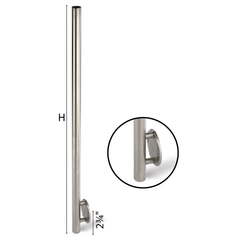 Stainless Steel Round Newel Posts for 1-2/3" diameter x 5/64" Tubing
