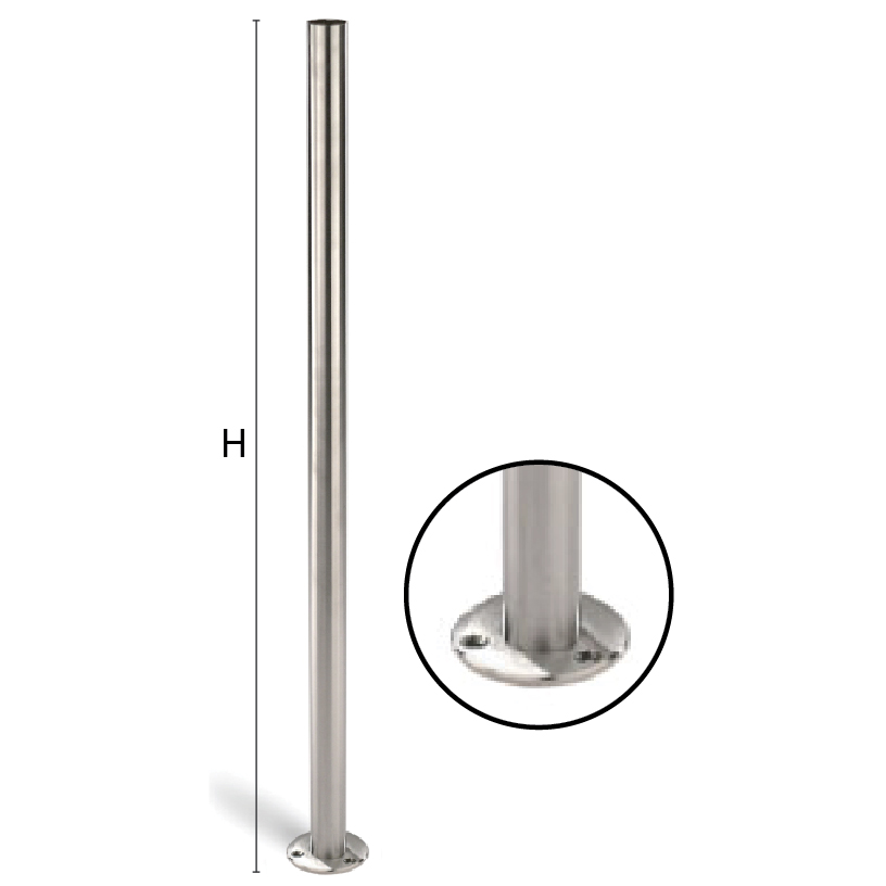 Stainless Steel Round Newel Posts for 1-2/3" diameter x 5/64" Tubing