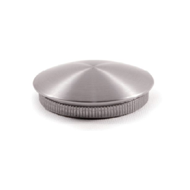 Rounded End Cap for 1-2/3" dia. Tubing, 303 Satin Stainless Steel