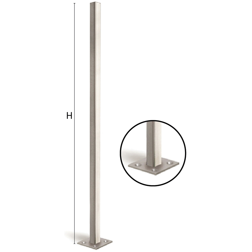 Stainless Steel Square Newel Posts for 1-9/16" x 1-9/16" x 5/64" Tubing