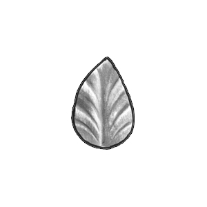 1-3/4" Tall Stamped Steel Leaf, 1/16" Thick