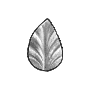 2-3/8" Tall Stamped Steel Leaf, 1/16" Thick