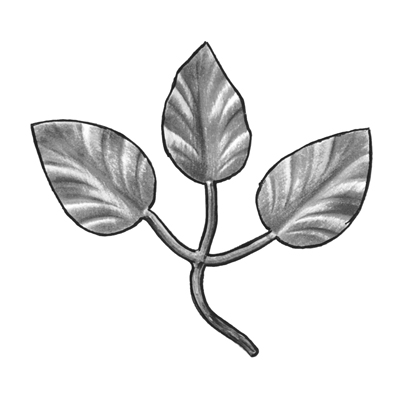 5-1/2" Tall Stamped Steel Leaf Bunch, 1/16" Thick