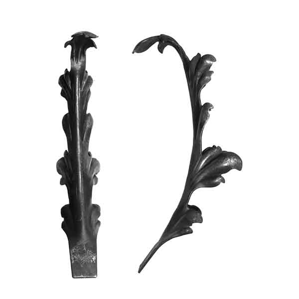 11" Tall Stamped Steel Leaf w/outward curve, 10 gauge