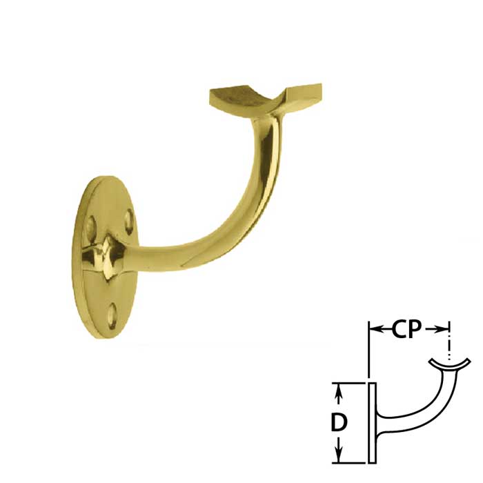 Handrail Brackets in Brass for 1-1/2" dia. and 2" dia. Tubing