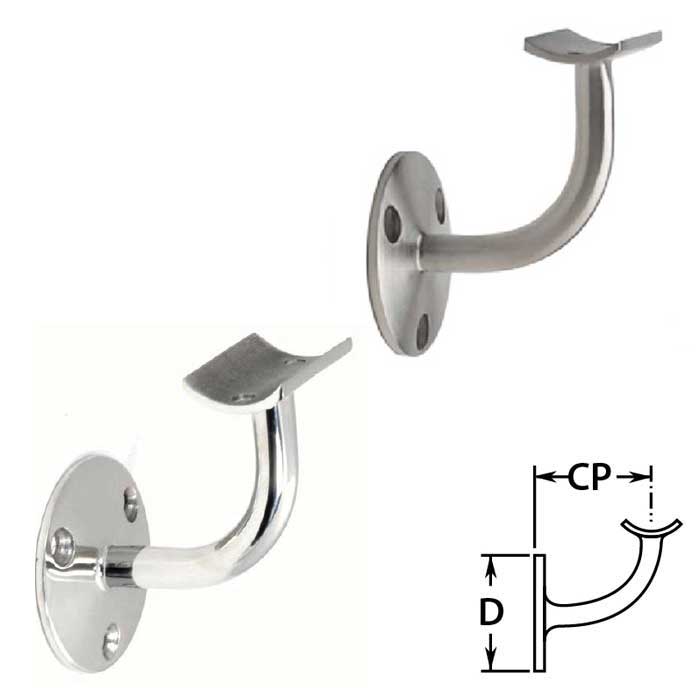 Handrail Brackets in Stainless Steel for 1-1/2" or 2" dia. Tubing