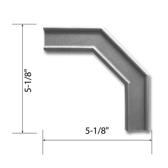 1-3/16" x 5/16" Angled Corner Banding, Steel, 5-1/8" Tall, Single Faced