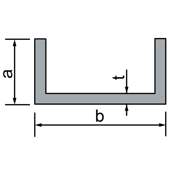 Steel Channels, Mill Finish, for Handrail Molding