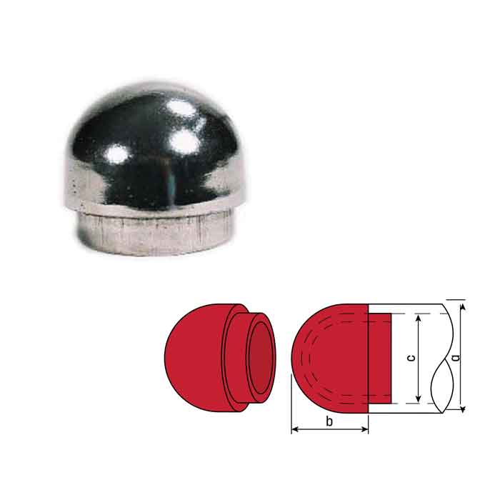 Steel Drive-On Dome End Caps  for 1-1/4" and 1-1/2" Schedule 40 Pipe