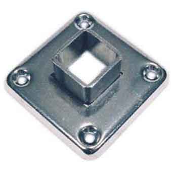 Plain Steel Socket Flange with Four Countersunk Holes for 1-1/4" and 1-1/2" quare Tubing