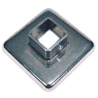 Plain Steel Socket Flange with Set Screw for 1-1/4" and 1-1/2" Square Tubing