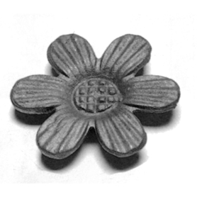 3-1/8" dia. Steel Flower Rosette, 5/32" Thick, Single Faced