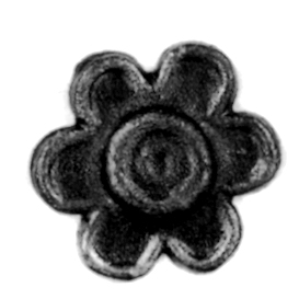 1-3/4" dia. Steel Flower Rosette, 1/4" Thick, Single Faced