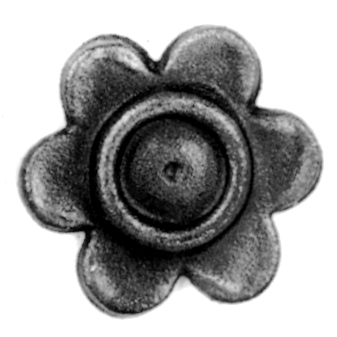 2-9/16" dia. Steel Flower Rosette, 1/4" Thick, Single Faced