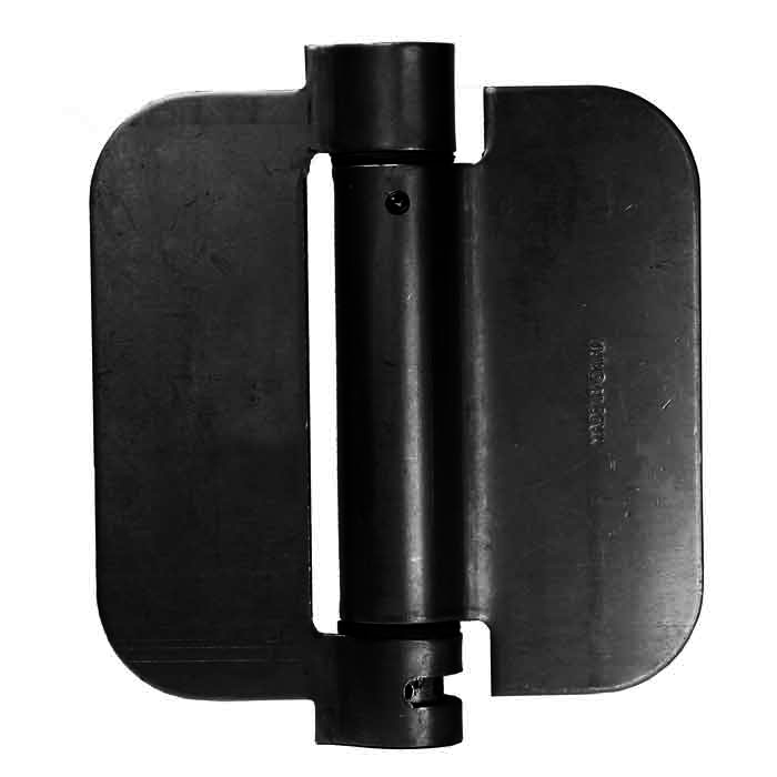 3-1/2" x 3-1/2" Steel Spring Action Hinge, 3/16" Pin, No Holes, Black, Sold Individually