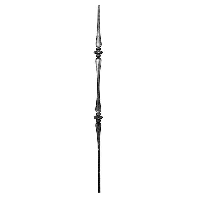 1/2" Sq. Forged Steel Baluster w/Off-centered collars and spoon shapes
