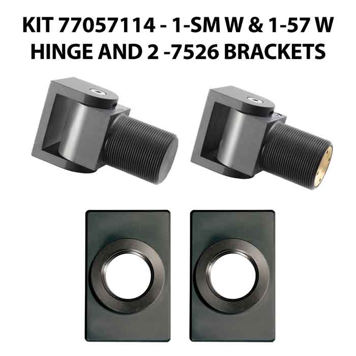57 W/Self Closing -up to 90 lbs-Center Mount (Weld-On) Hinge Kit