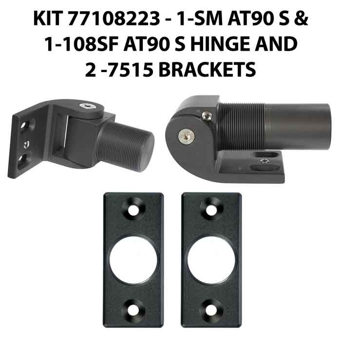 108SF AT90 S/Self Closing -up to 180 lbs-Flush Mount (Screw-On) Hinge Kit for Pool Safety