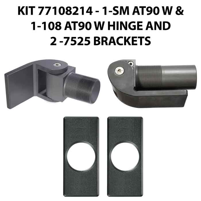 108 AT90 W/Self Closing -up to 180 lbs-Flush Mount (Weld-On) Hinge Kit