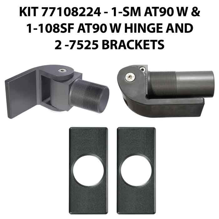 108SF AT90 W/Self Closing -up to 180 lbs-Flush Mount (Weld-On) Hinge Kit for Pool Safety