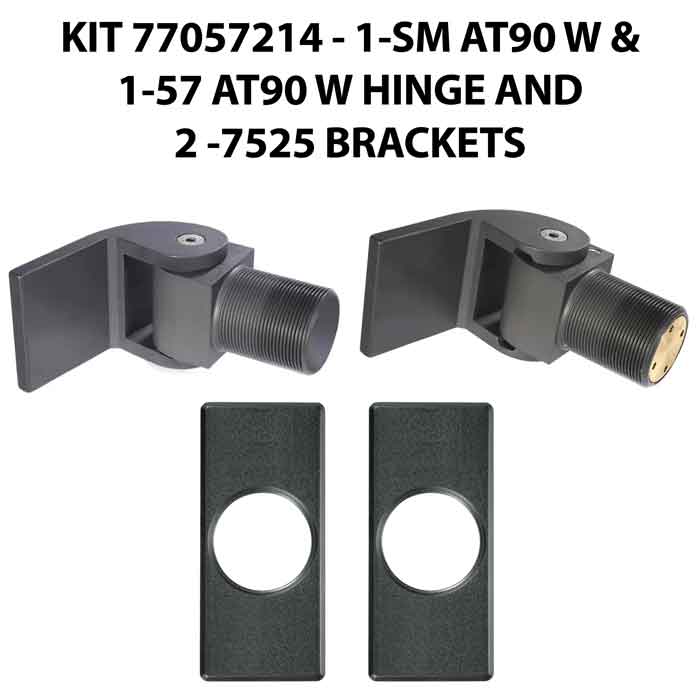 57 AT90 W/Self Closing -up to 90 lbs-Flush Mount (Weld-On) Hinge Kit