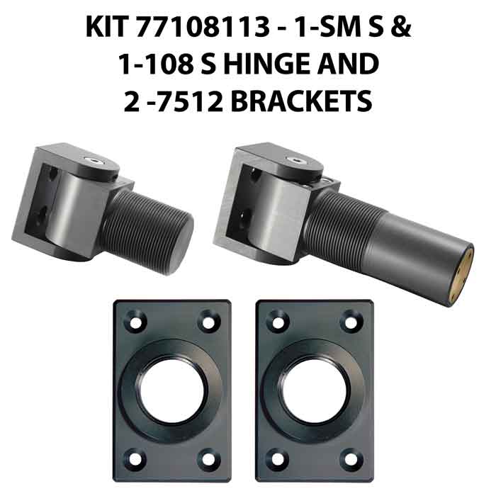 108 S/Self Closing -up to 180 lbs-Center Mount (Screw-On) Hinge Kit
