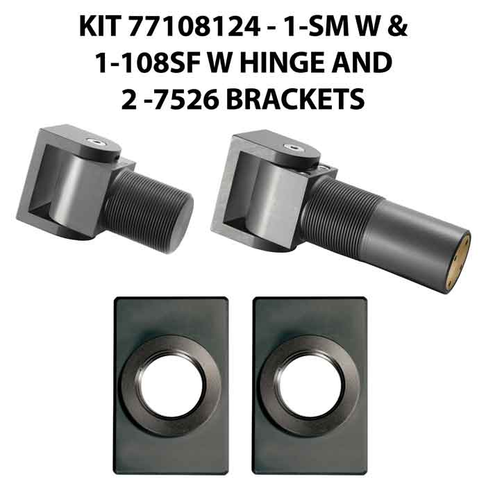 108SF W/Self Closing -up to 180 lbs-Center Mount (Weld-On) Hinge Kit