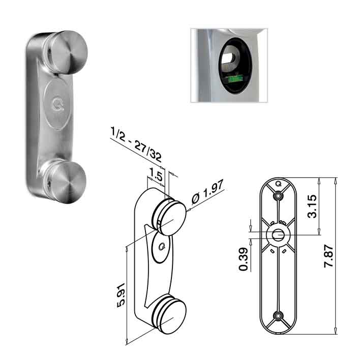 MOD 0762 Easy Glass® Fascia Mounted Glass Adapters