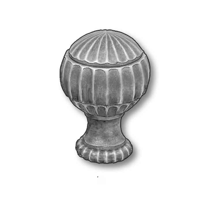 Starting Cast Steel Finial, 6-1/16" Tall, M10 Threaded Hole
