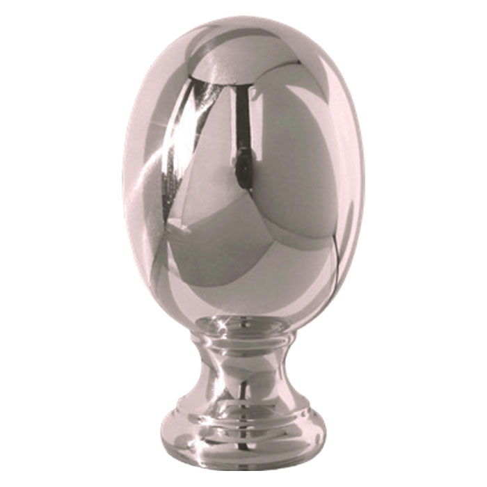 Oval Shaped Post Top, Brass, 1-3/8" dia. base w/Nickel Finish, from Grande Forge