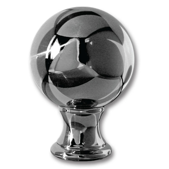 Brass Ball Post Top, 1-7/8" dia. base, Chrome Black Finish, from Grande Forge