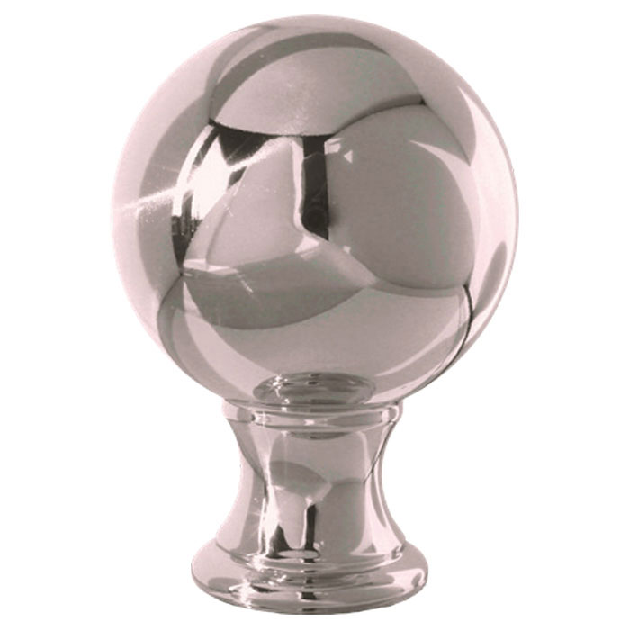 Brass Ball Post Top, 1-7/8" dia. base, Nickel Finish, from Grande Forge