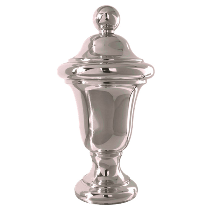 Urn Shaped Post Top, Brass w/Nickel Finish, 1-7/8" dia. base, from Grande Forge