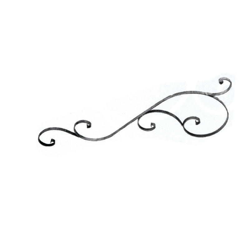 3/4" x 1/4" Steel S-Scroll Top Gate Panel, 50-13/32" wide