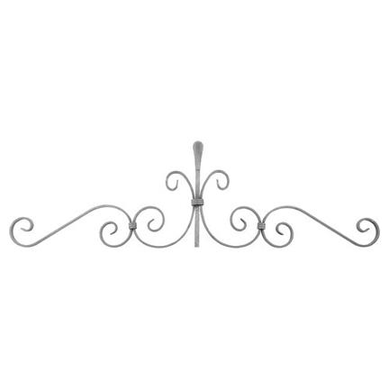 1/2" x 1/4" Forged Steel Top Scroll Panel, 38-3/8" Wide