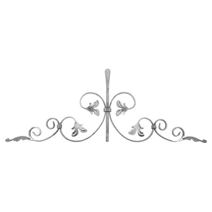 1/2" x 1/4" Forged Steel Top Scroll Panel, 34-1/16" Wide