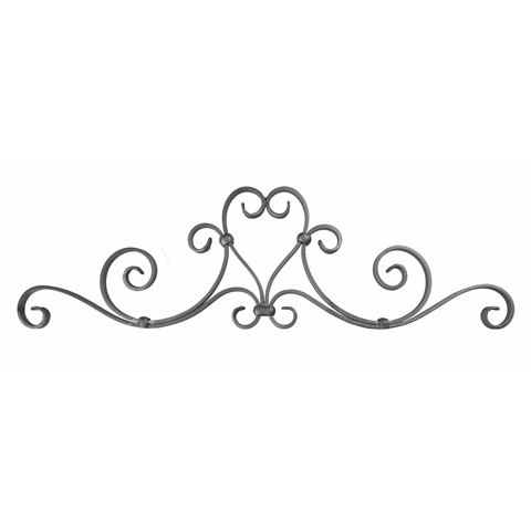 3/4" x 1/4" Forged Steel Heart/Scroll Top Gate Panel