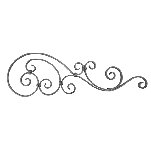 3/4" x 1/4" Forged Steel Top Gate Scroll Panel, 29-1/2" Wide