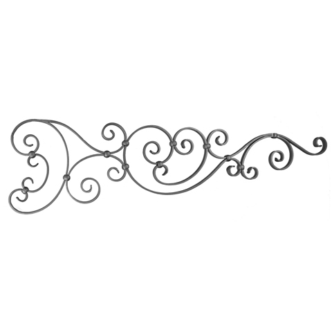 3/4" x 1/4" Forged Steel Top Gate Scroll Panel, 43" Wide