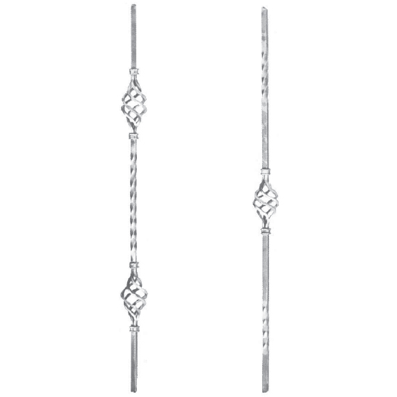 5/8" sq. Twisted Aluminum Balusters with Cages