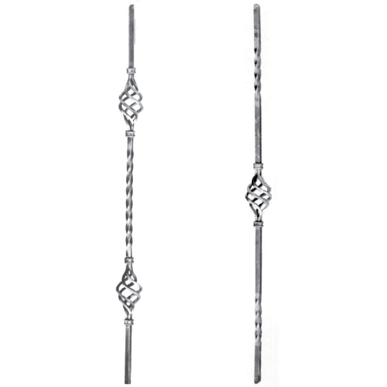 9/16" sq. Twisted Aluminum Balusters with Cages