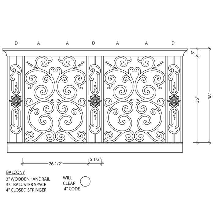 Verona Prefabricated Ornamental Railing Panels