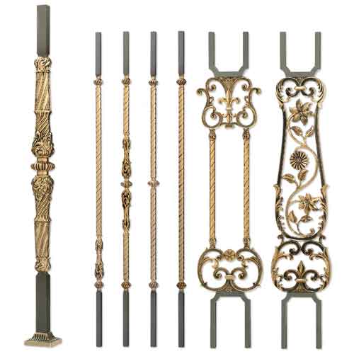 Grande Forge Versailles Series Patinated Posts and Balusters